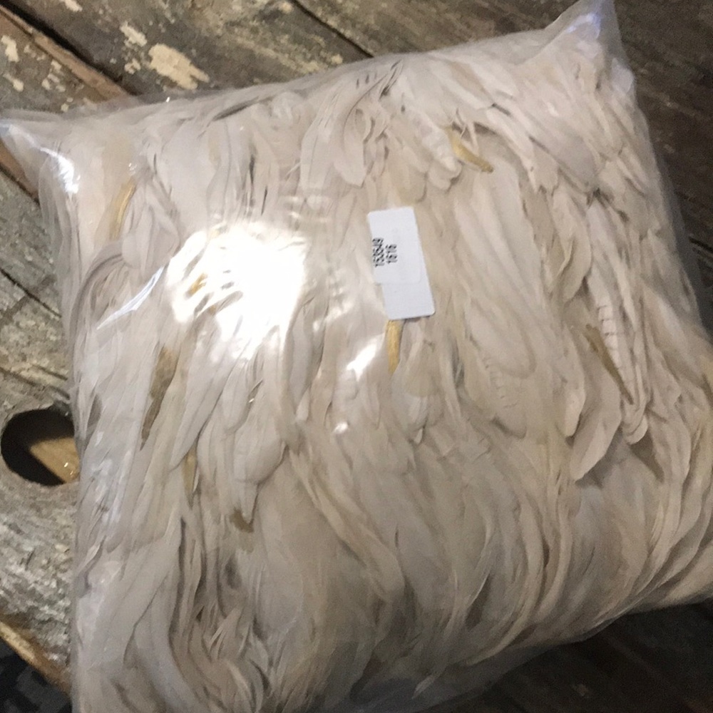 Gold dipped feather pillow